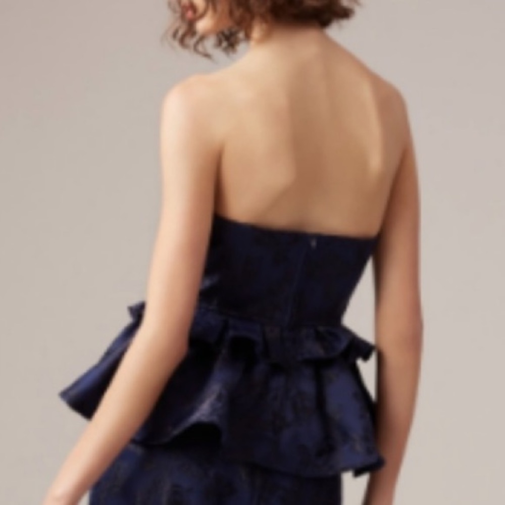 C/MEO Collective | Levity Strapless Fit & Flare Peplum Dark Floral Top XS - Picture 2 of 16